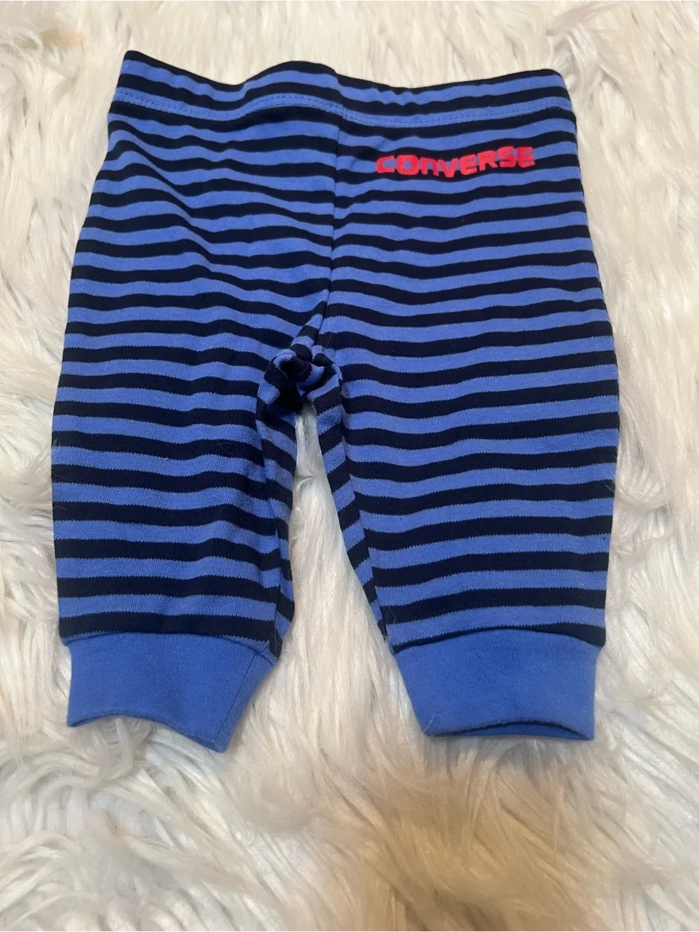 Converse Baby Size 0-6 Months Pants Blue Dark Blue Stripes Red Converse Graphic